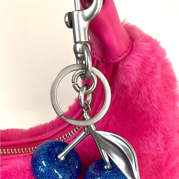 Blue Cherry Silver Keychain - Picture 2 of 6